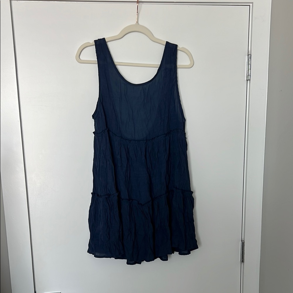 Navy Sleeveless Swim Coverup
